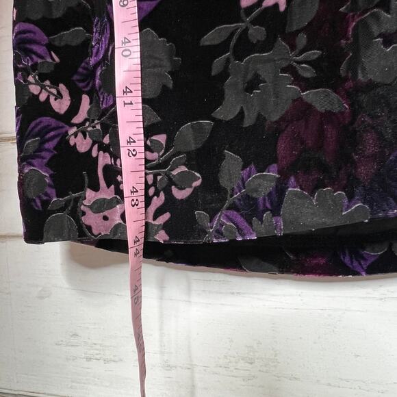 Adrianna Papell Velvet Burnout Sheath Dress Floral Black Purple Plus Size 26W - Picture 6 of 12